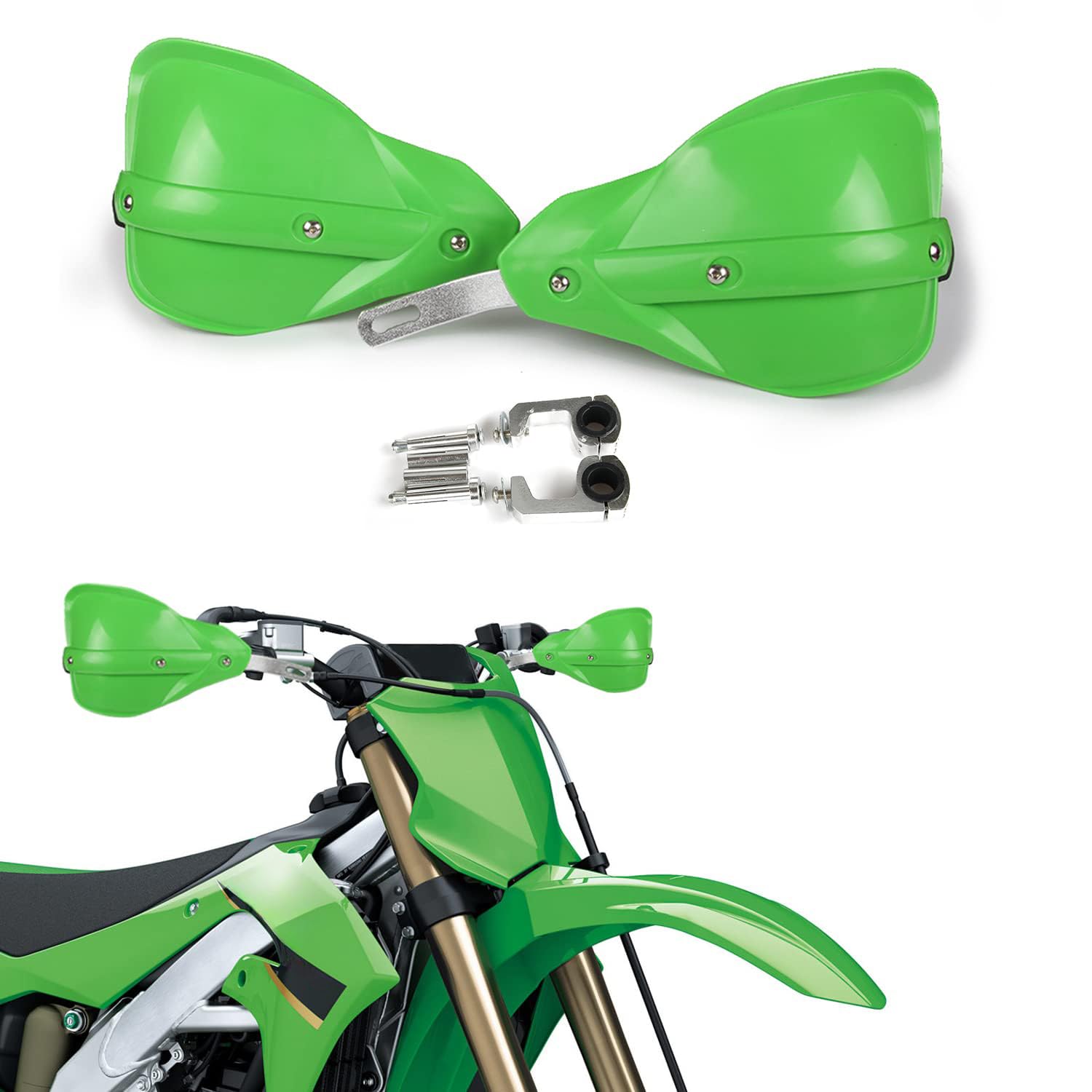 Photo 1 of AnXin Dirt Bike Handguards Hand Guards Motorcycle 7/8" 22mm and 11/8" 28mm Handlebars Universal for KLX 140 KLX300 KX250F KX450F KLX300R KLX300SM KX250 KX450 KLX230 KDX200 KFX400 ATV Motocross Green