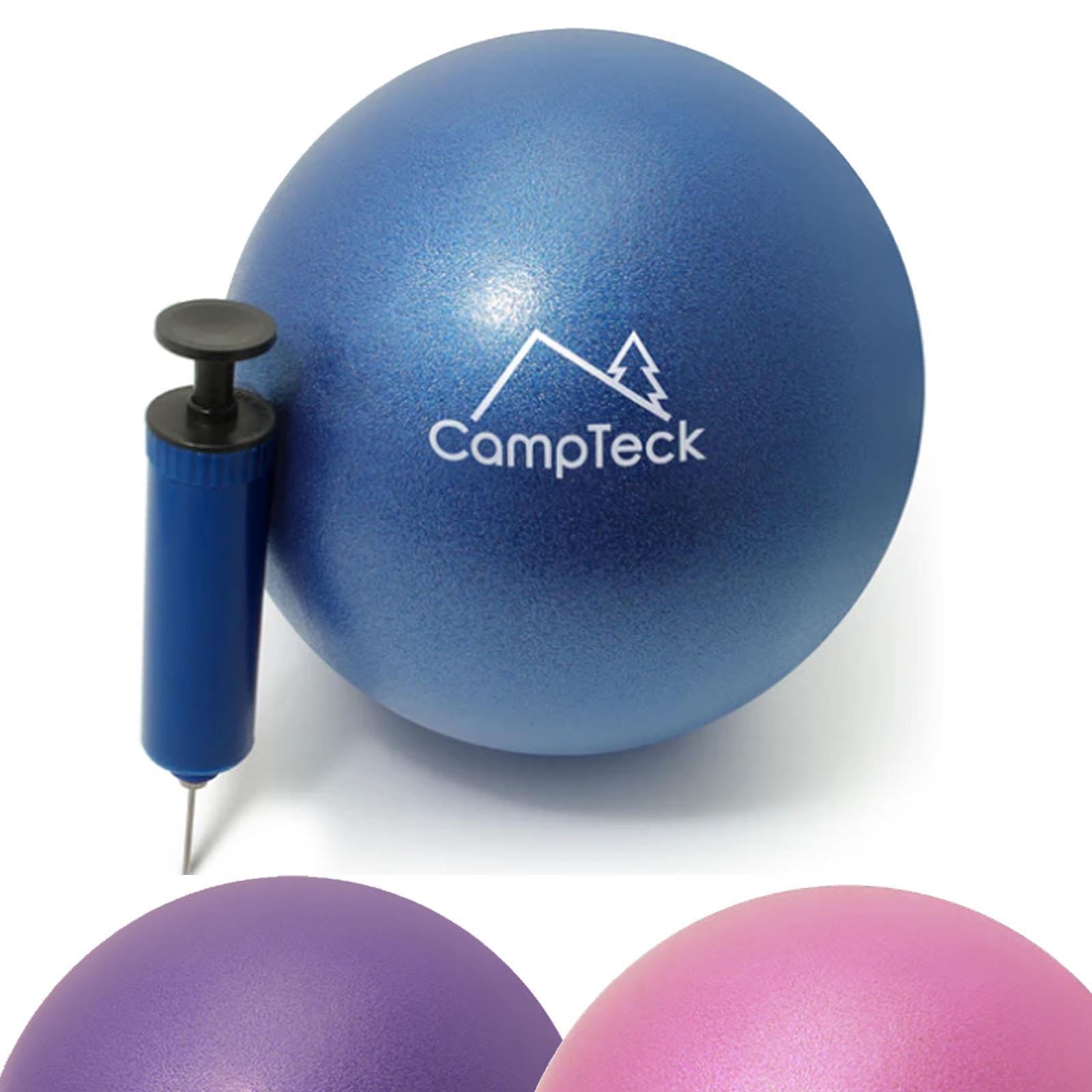 CampTeck U6812 Yoga Pilates Ball Plastic Anti Burst 23cm Pilates Ball for Exercise, Gym, Fitness, Core Training etc With Hand Pump - Blue