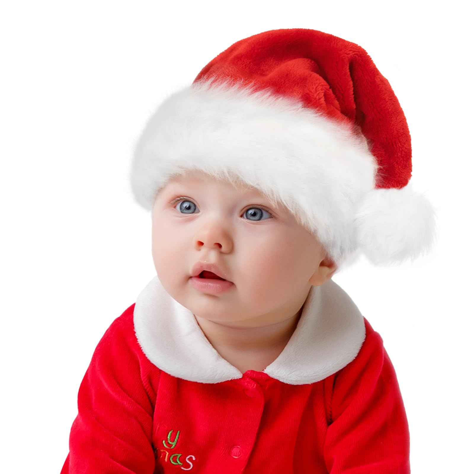 TLarder Santa Hats for Adults: Christmas Hats Adult Luxury Velvet Holiday Hat - Plush Xmas Santa Claus Outfit Hat for New Year Festive Party Gifts (Baby) — image 1