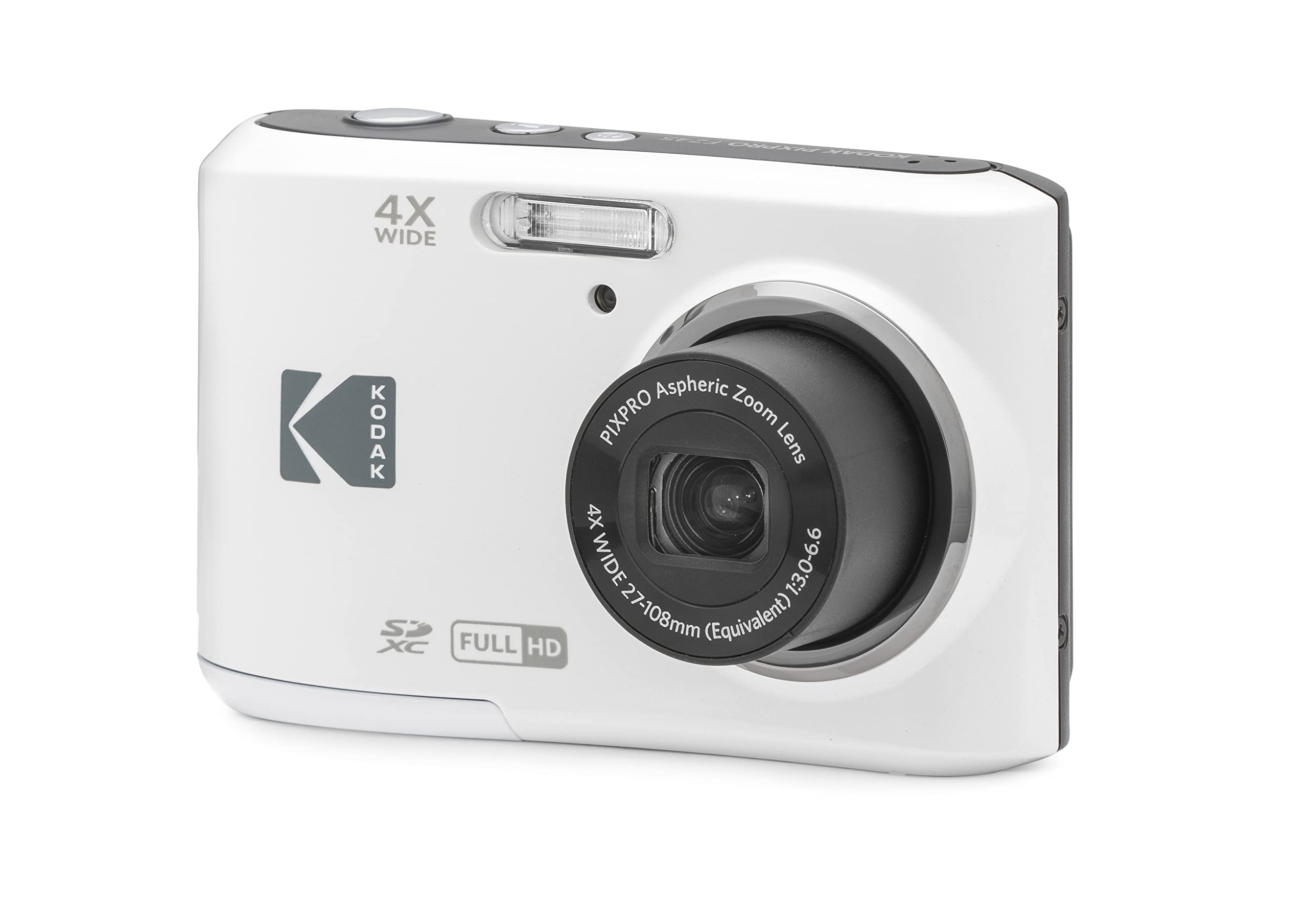 KODAK PIXPRO Friendly Zoom FZ45-WH 16MP Digital Camera with 4X Optical Zoom 27mm Wide Angle and 2.7