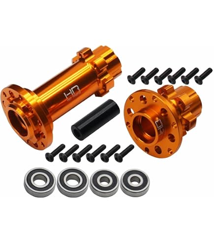 Aluminum 7075-T6 Front & Rear Wheel Hub Hex Upgrades For LOSI 1/4 Promoto-MX Motorcycle (Green) - View #13