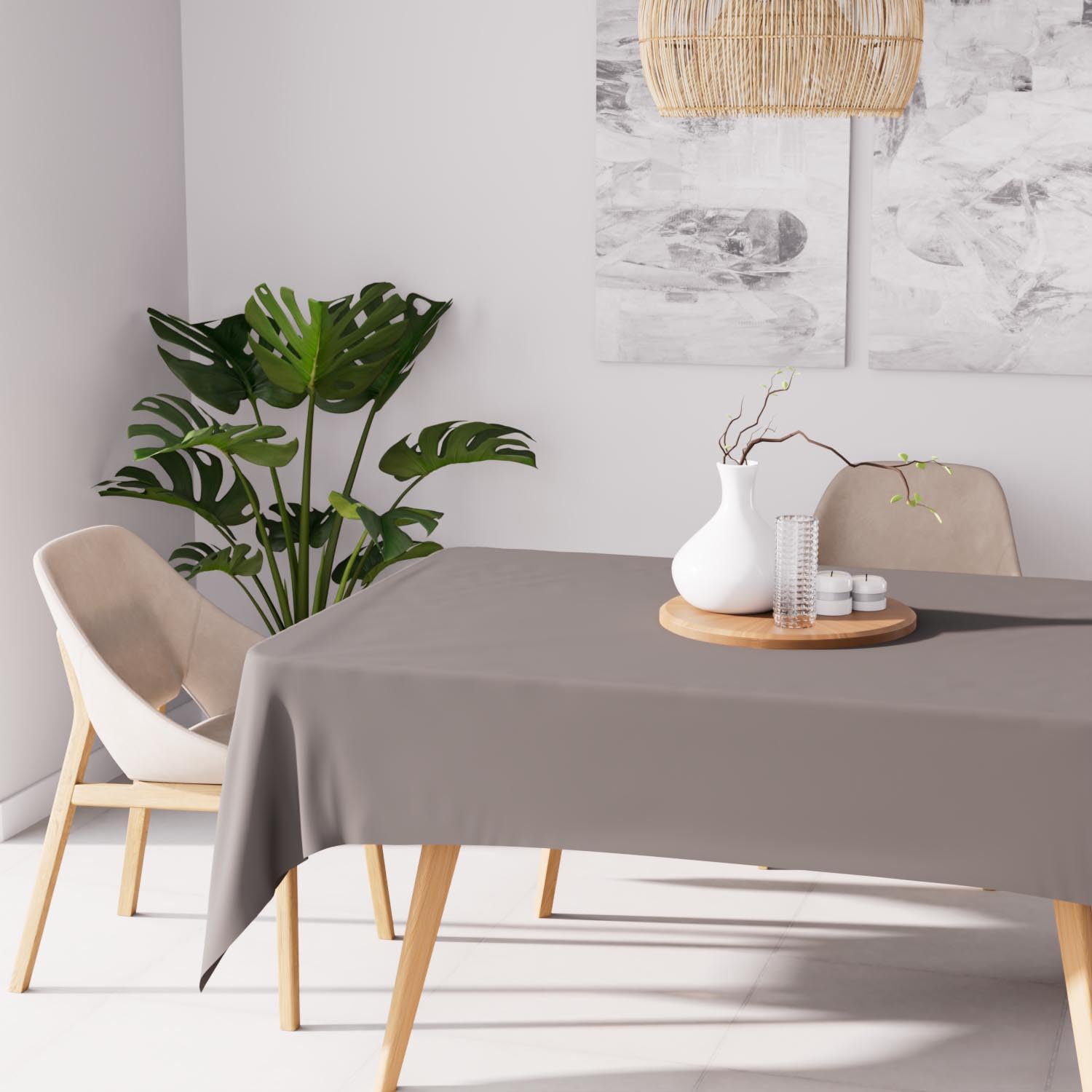 Soleil d'ocre Alix Rectangular Stain-Resistant Tablecloth, Brown, 160 x 270 cm Polyester