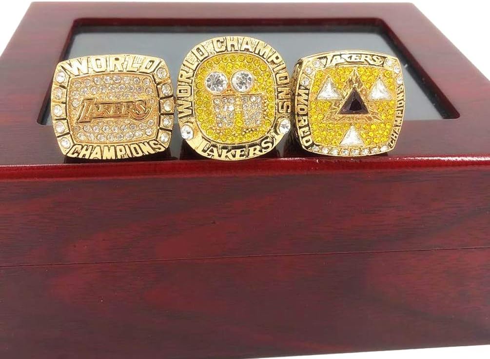 Hzih Nba Championship Ring Lakers Big Shark O Neal Championship Rings 3pcs Set For Fans Keepsake Men S Collection Gift Amazon Co Uk Sports Outdoors
