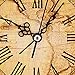 Vintage Retro Living Room Decorative Non-Ticking, Sweep Second Hand, Quartz, Analog Large Numerals Bedside Table Desk Alarm Clock, Battery Operated (World Map)