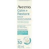 Aveeno® Calm + Restore Daily Moisturizer, SPF 30, 100% Mineral Actives, Broad Spectrum, Non-comedogenic Sensitive Skin, Oat, 