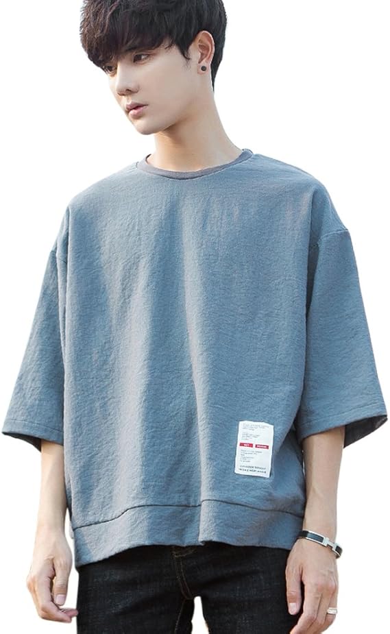 Amazon Boxuanメンズ パーカー 白 Tシャツ 5分袖 男子 個性 上着 シャツ 夏半袖 薄手 無地 カジュアル ゆったり おしゃれ 人気 春秋 メンズ 半袖 通学通勤 かわいい スポーツ Tシャツ カットソー 通販