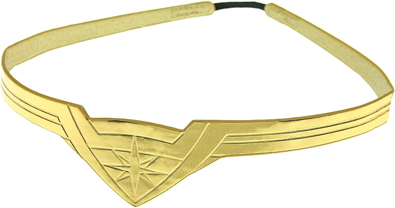DC Comics Wonder Woman Gold Tiara Movie Superhero Costume Cosplay Stretch Band: Clothing