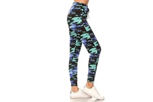 Leggings Depot Women's Popular Print High Waist Premium Jogger Track Pants(S-3X) BAT1