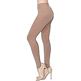 ALWAYS Soft Leggings for Women - High Waisted Tummy Control Compression Yoga Workout Pants Tan Plus