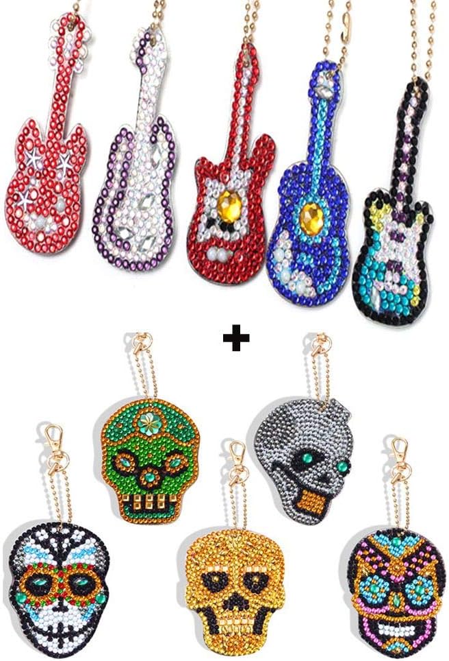 DIY Keychains Diamond Painting Kits for Kids, Full Drill Stick Paint