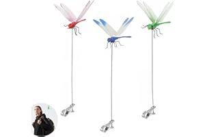 HUNANZHONGYI Dragonfly Clips Bug Repe Llent - 3D Fake Dragonfly Hat Clips,3 Pack Clip on Dragonfly for Garden Decor Indoor/Outdoor Deer and Horse Fly Deter Rent for Patio,Garden