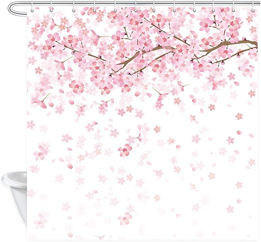 Amazon Com Jawo Floral Shower Curtain Spring Cherry Blossom With