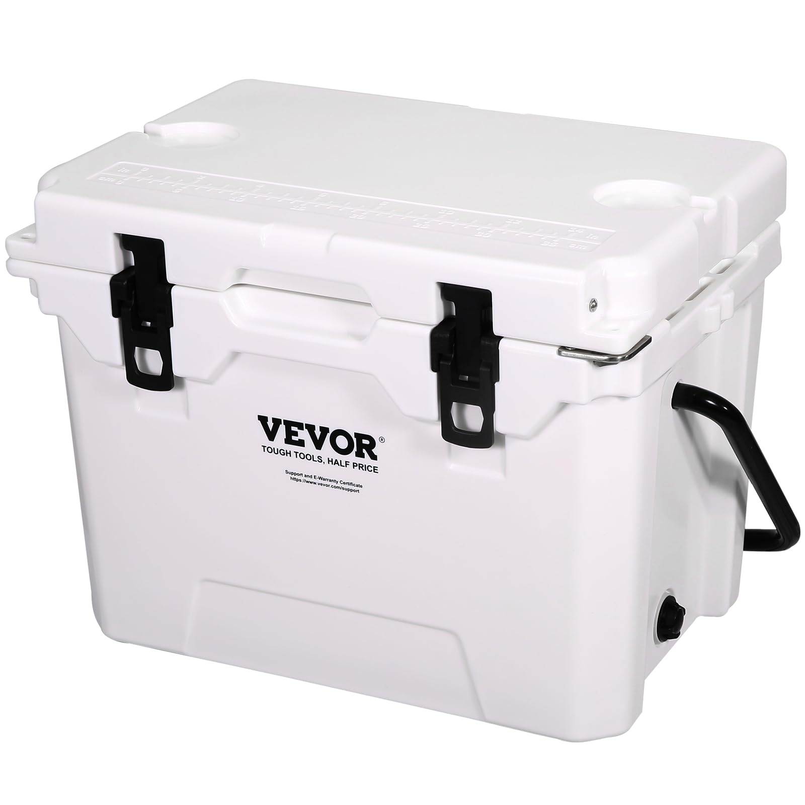 Insulated Portable Rotomolded Hard Cooler, 25 qt, Holds 25 Cans, Ice Retention Cooler with Heavy Duty Handle, Ice Chest Lunch Box for Camping, Travel, Outdoor, Keeps Ice for up to 6 Days