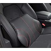 HomDSim PU Soft Leather Lumbar Cushion,Car Seat Lower Back Support Pillow with Soft Memory Foam,Comfortable for Car Driving & Home Office Computer Chairs Back Pain Relief Corrects Posture