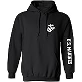 zerogravitee U.S. Marines White Sleeve Print Adult Hooded Sweatshirt