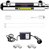 Geekpure 6 Watt UV Water Filter Upgrade for Reverse Osmosis RO Filtration System(0.5-1 GPM)
