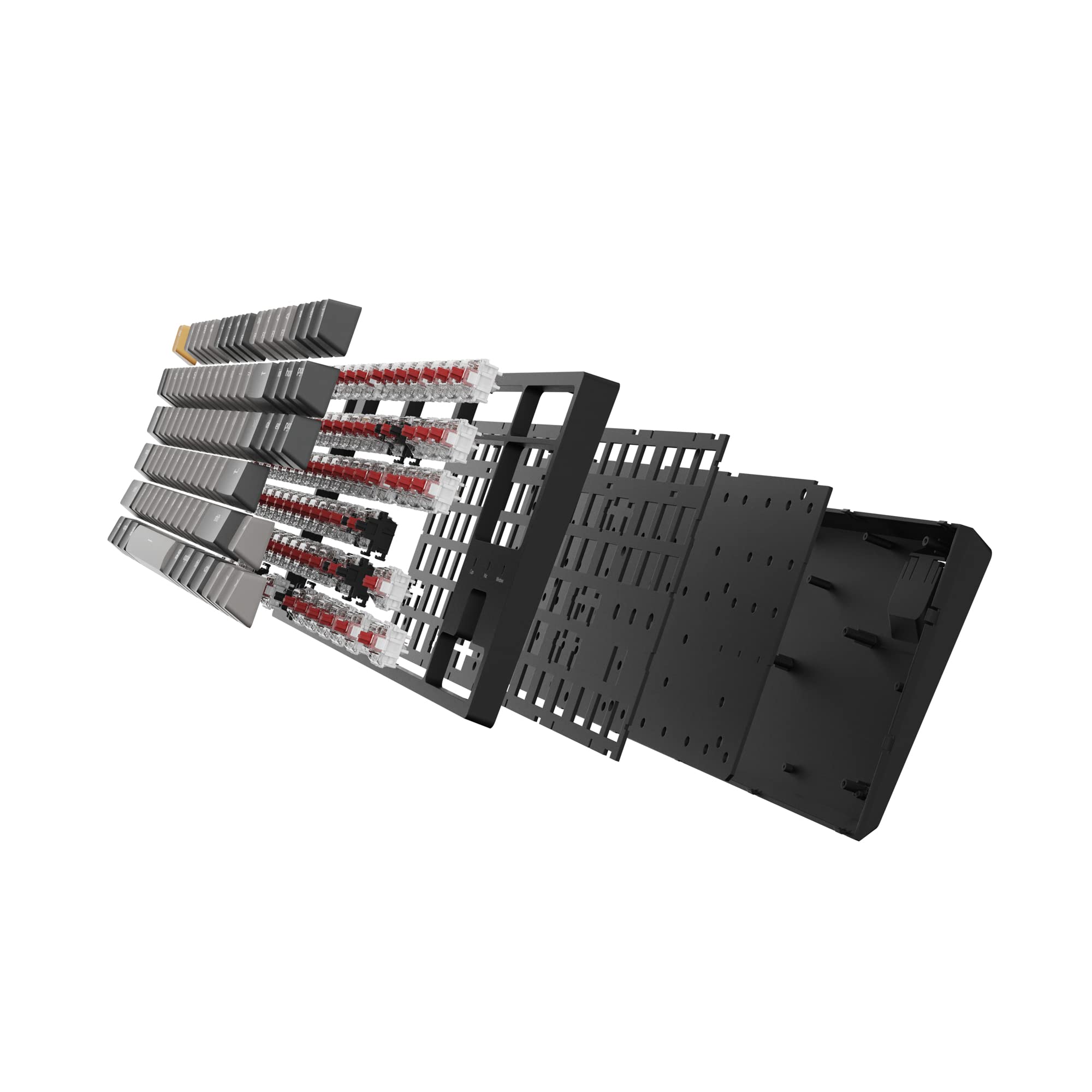 Keychron C1 Pro Custom Wired Mechanical Keyboard, TKL Layout RGB QMK/VIA Programmable Macro with Hot-swappable K Pro Red Switch OEM Profile Double-Shot PBT Keycaps Compatible for Mac Windows Linux