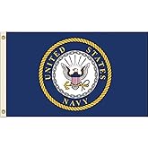 HOME AND HOLIDAY United States Navy Flag USN Emblem Banner US Military Pennant New 3x5