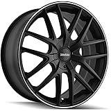 TOUREN TR60 Matte Black/Machined Ring Wheel with Alloy Steel (17 x 7.5 inches /100 x 100 mm, 42 mm Offset)