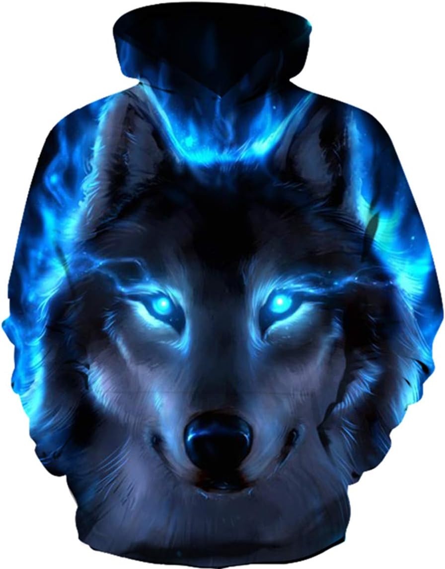 Ocean Plus Boy's 3D Hoodie Fun Sweatshirt Hoodie with Kangaroo Pocket Sporty Digital Print Pullover Hooded
