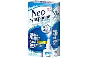 Neo-Synephrine Nasal Decongestant Spray Regular Strength 0.50 oz(PACK OF 4)