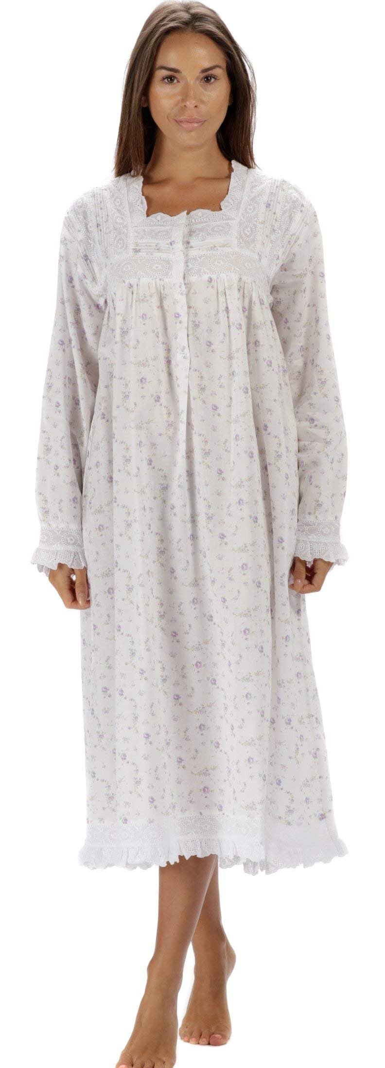 The 1 for U Vintage Nightgowns For Women - Womens Sleepwear, Lilac Rose, XS Image
