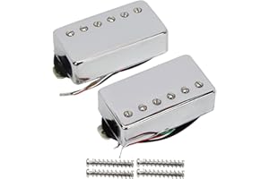 FLEOR Humbucker Pickup Ceramic Guitar Neck + Bridge Pickup Set Chrome Fit LP Style Electric Guitar