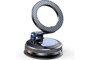 Coolpow for Magsafe Car Mount Vacuum Magnetic Phone Holder for Car [ Strong Magnet ] 360° Adjusteble Suction Phone Mount,Fold