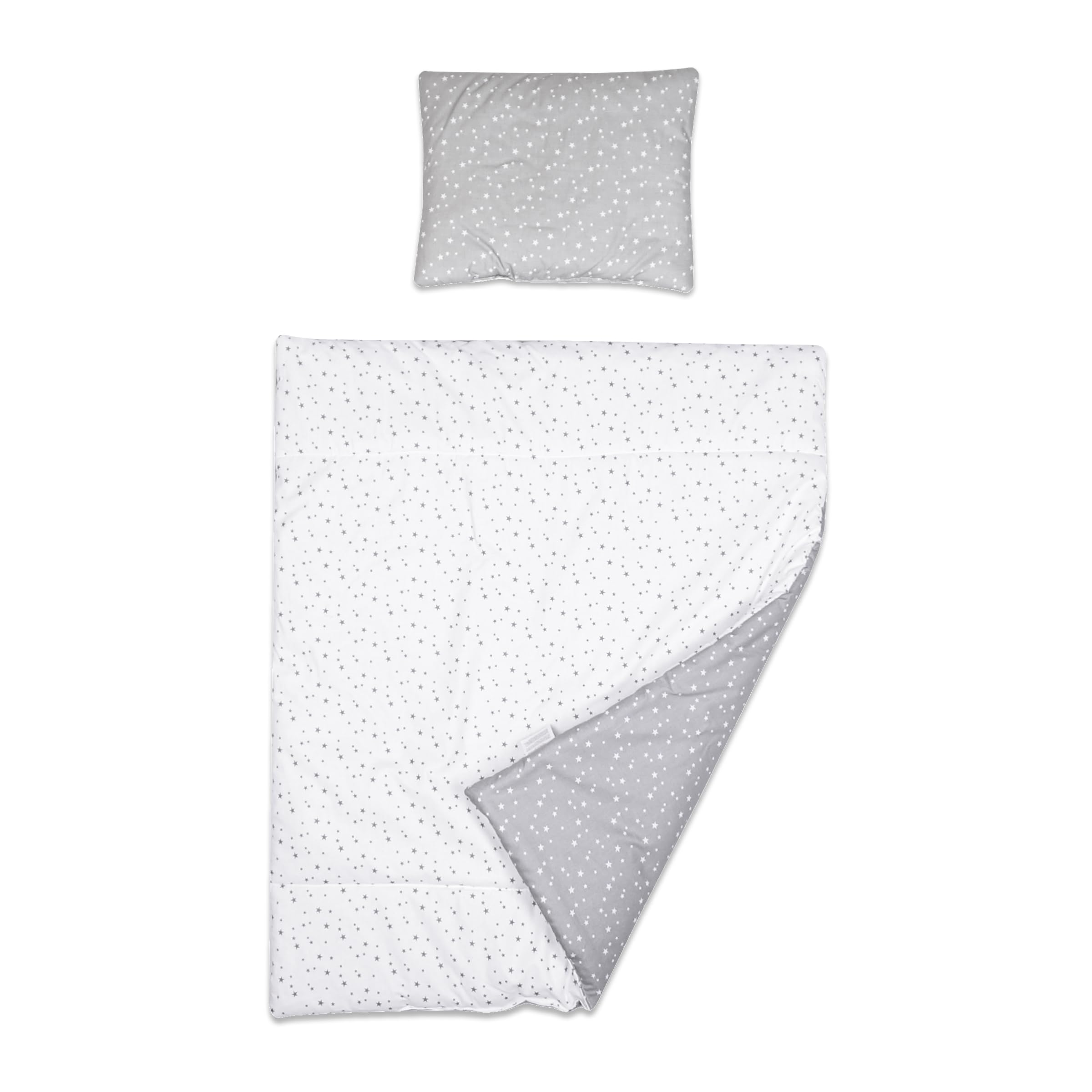 Baby Comfort 2 Piece Baby Kids Bedding Set 80x70 cm Duvet Cover & Pillowcase 12M+ (Small Stars)