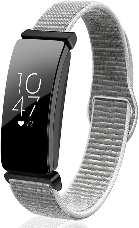VEAQEE Bands Compatible with Inspire 3/Inspire HR/Inspire Bands and Ace 2 Woven Soft Nylon Sport Breathable Watch Strap Quick Release Replacement Wristband Accessories for Women Man (Seashell)