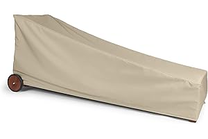 Covermates Outdoor Chaise Lounge Cover - Water Resistant Polyester, Drawcord Hem, Mesh Vents, Seating and Chair Covers, 30W x 85D x 40H, Khaki