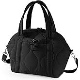 WONDAY Insulated Lunch Bags for Women, 12L Black Puffy Lunch Tote with Shoulder Strap, Waterproof, Leakproof, Reusable, Keeps Food Fresh, Perfect for Work, Travel, Picnic