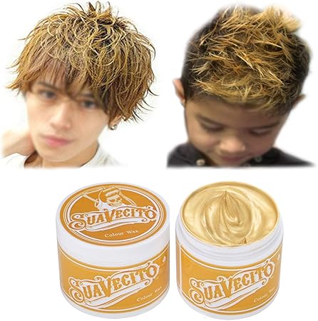 Amazon カラー ワックス ワンタイムヘアワックス カラースタイリングワックス Diyヘアカラーワックス泥ユニセックス9色 ゴールド Cooltea おしゃれ染め 通販