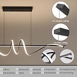 Black Chandelier, Modern Ceiling Spiral Pendant