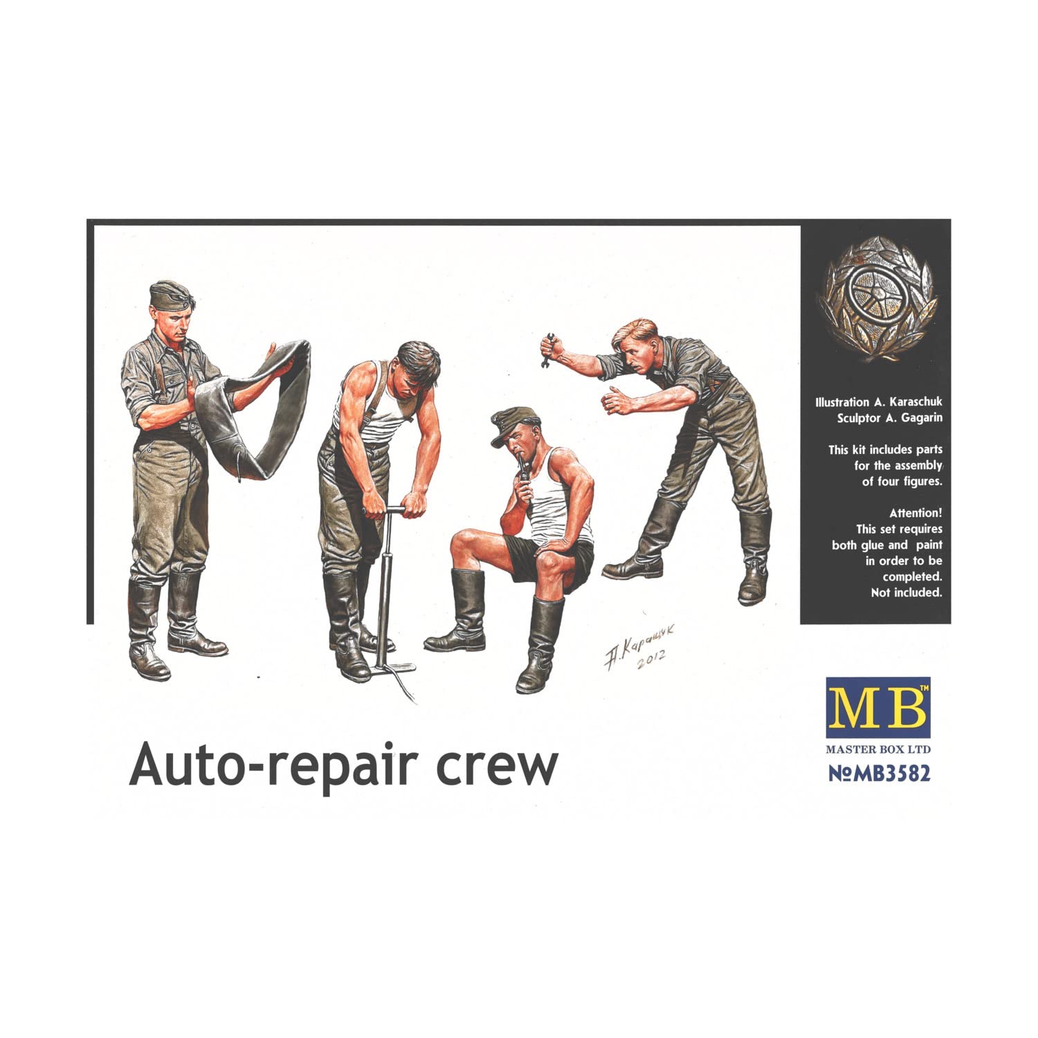 Masterbox 1:35 Scale Auto Repair Crew Assembly Parts