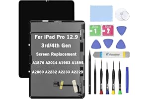 HOYRTDE 12.9" LCD Screen Replacement for iPad Pro 12.9 3rd/4th Gen (A1876 A2014 A1983 A1895 A2069 A2232 A2233 A2229) Display LCD Assembly and Glass Touch Digitizer Premium Repair Kit with Tools