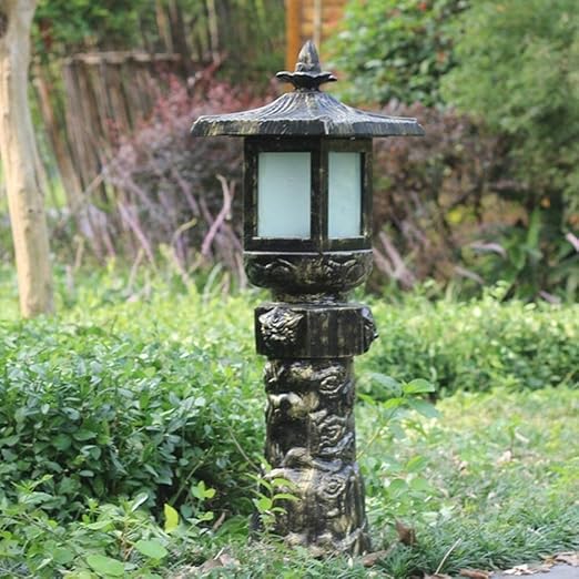 JYXMY Columna Europea exterior retro Faro impermeable Antioxidantes de