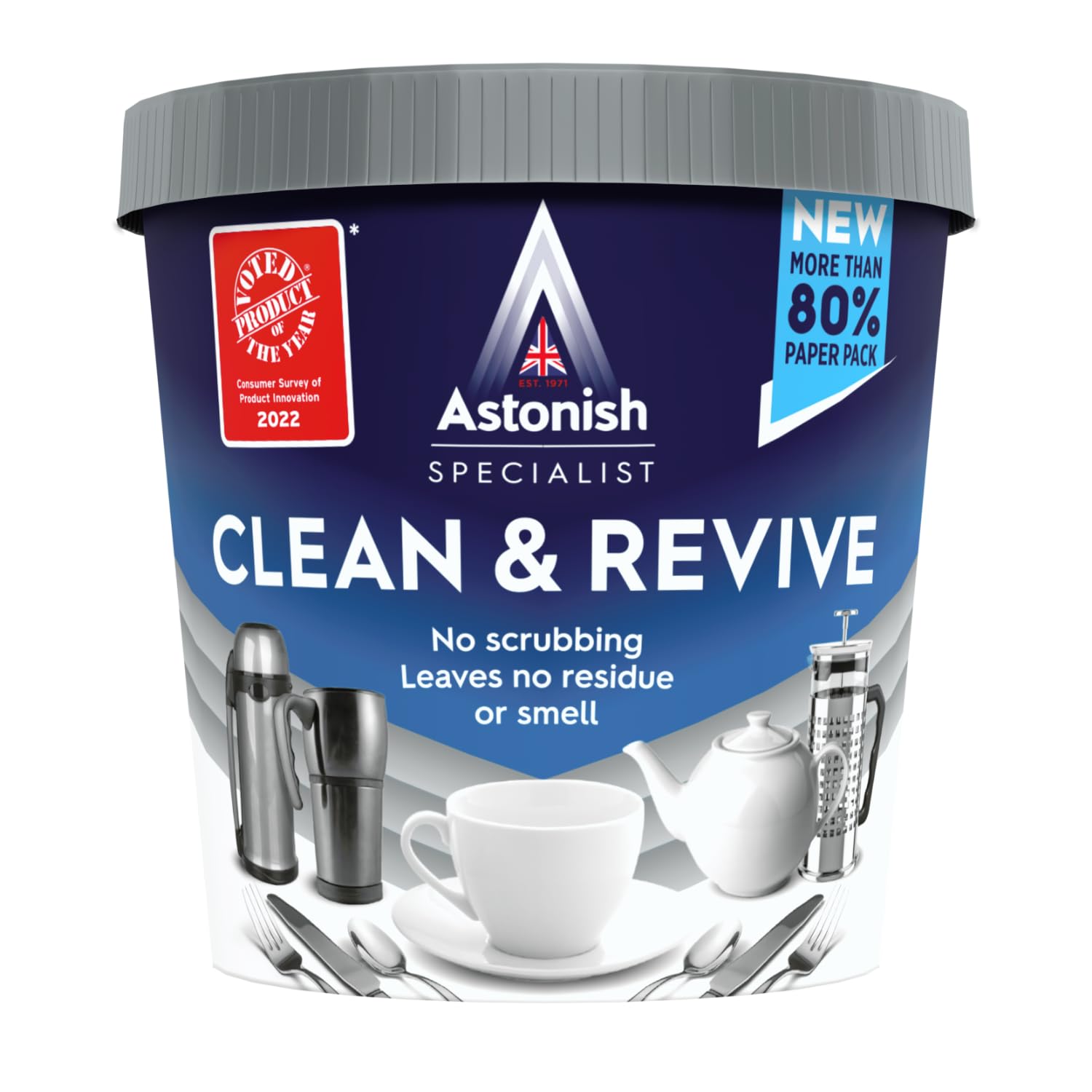 Photo 1 of Astonish Specialist Clean & Revive Foaming Powder for Tea Pots, Coffee Mugs, & Stainless Steel - No Scrubbing, No Residue (12.35 Ounce (Pack of 1))
