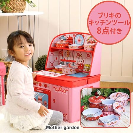 Amazon マザーガーデン Mother Garden うさももちゃん ままごと 収納ボックス 収納 キッチン ブリキのキッチンツールセット 小花柄 料理 クッキング ごっこ遊び キッチン 食べ物 おもちゃ
