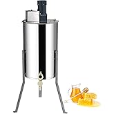 VEVOR Electric Honey Extractor, 2/4 Frame Stainless Steel Beekeeping Extraction, Honeycomb Drum Spinner with Transparent Lid, Apiary Centrifuge Equipment with Height Adjustable Stand