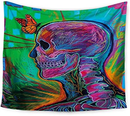 Ecomic Skull Colorful Indian Bohemian Skull Tapestry Throw, Wall Hanging Tapestries, Hanging wall decor, Beach Throw, Table Runner/Cloth (01)