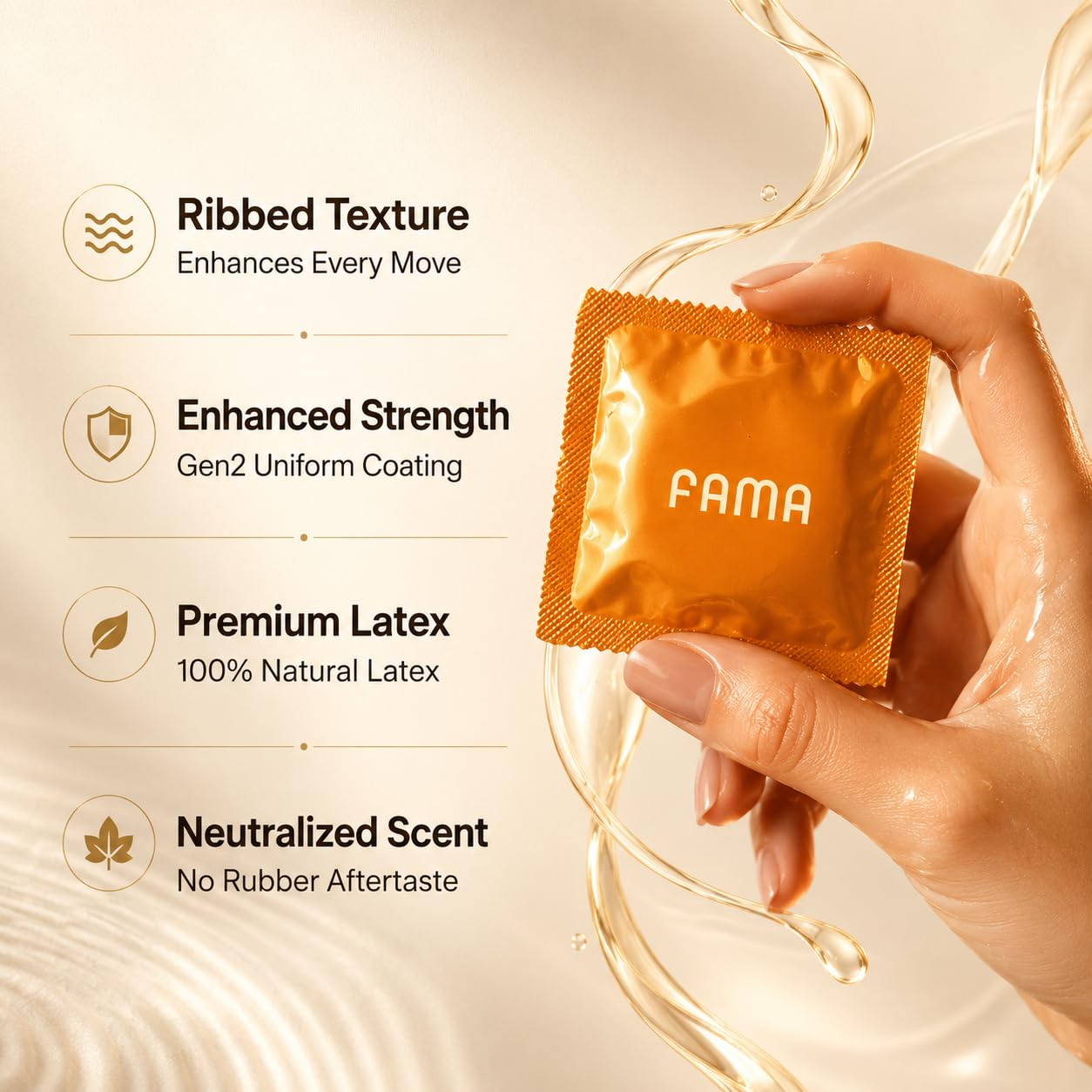 Black Ribbed Condoms Mua FAMA Ribbed Condoms, 36 Count, Natural Latex (25% Thinner), pH ...