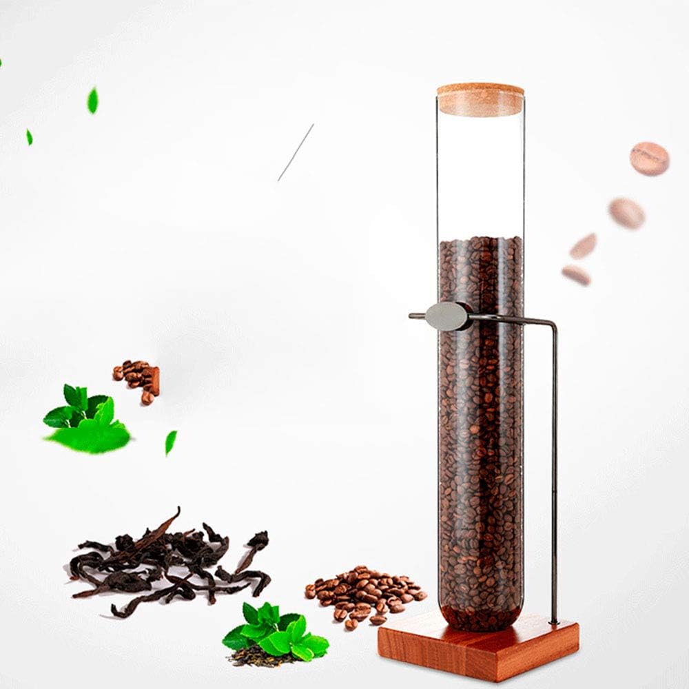 Bracket type Dry Food Dispenser, Indispensable Dry Food Dispenser, Ebony Base, Smart Space Convenient Storage, for Cereal Nuts Beans Trail Mix Candy Rice, 40oz