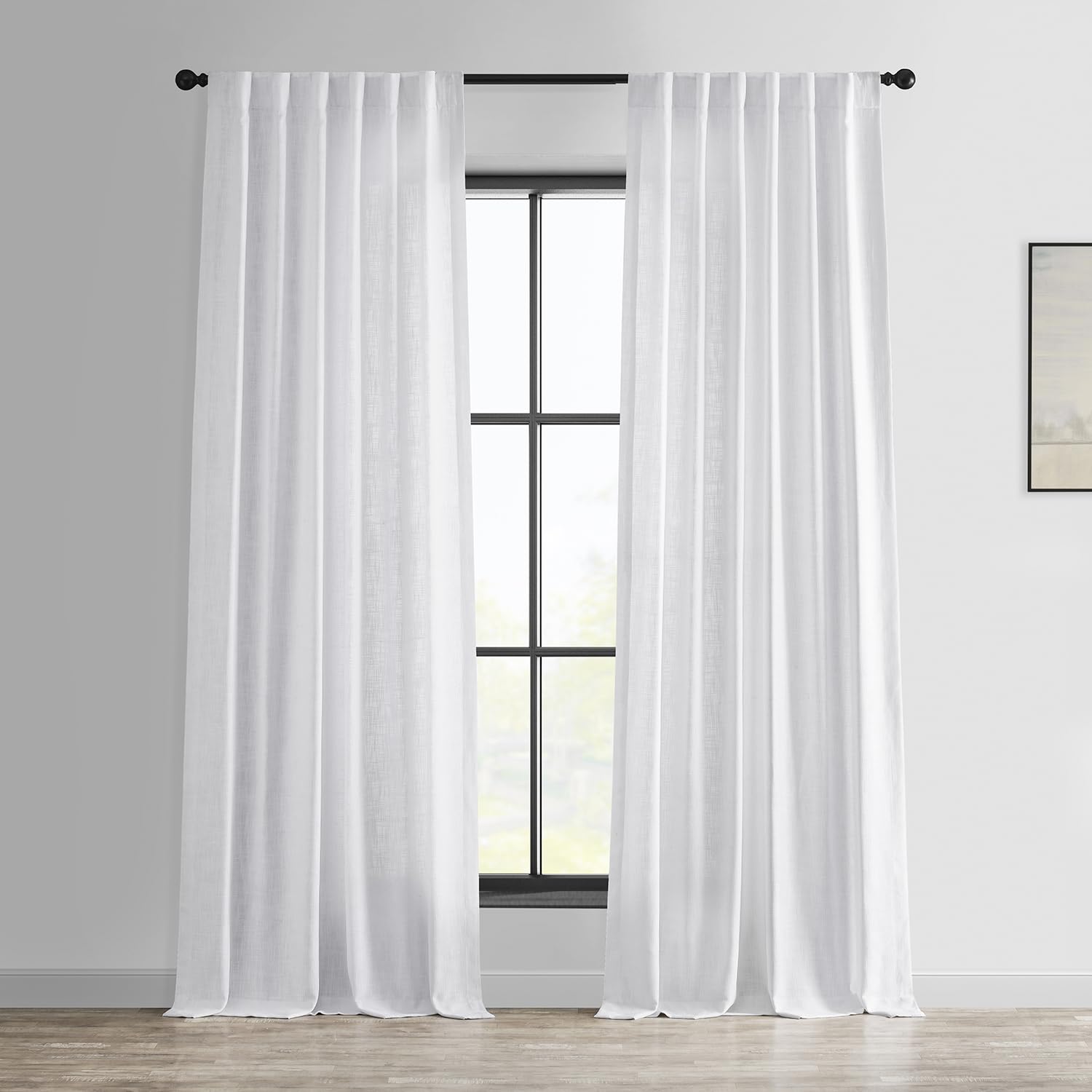 Photo 1 of HPD Half Price Drapes Heavy Faux Linen Light Filtering Curtains for Bedroom 84 Inches Long (1 Panel) - Rod Pocket Curtains for Living Room - Window Curtains Home Decor - 50 X 84, Rice White