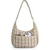 BAGSMART Crossbody Hobo Bag for Women with Adjustable Strap, Quilted Puffy Purses for Women Fluffy Compact Shoulder Handbag