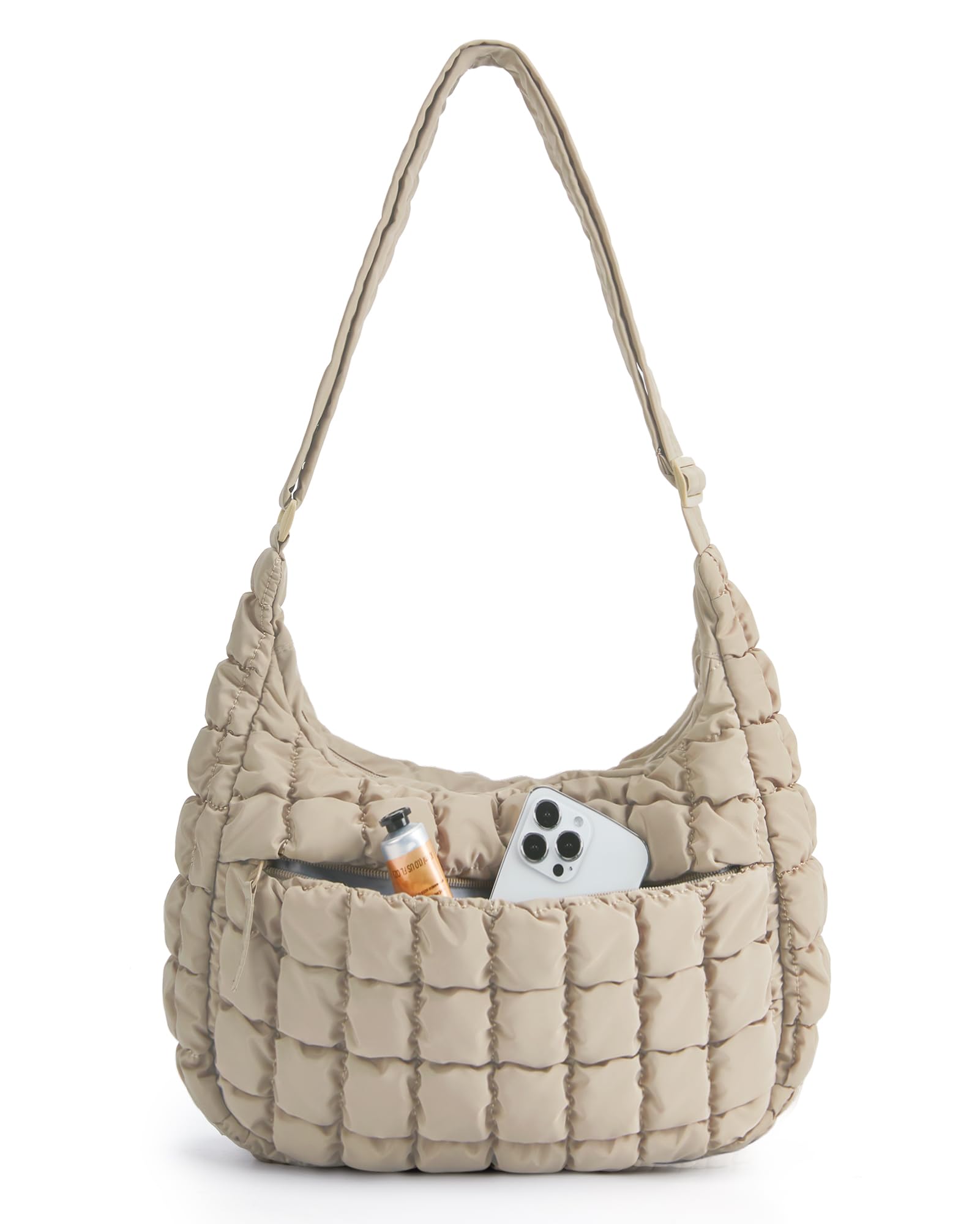 Photo 1 of BAGSMART Quilted Puffy Crossbody Bag for Women, Medium Cute Hobo Shoulder Purse Soft Fluffy Handbag for Daily Use