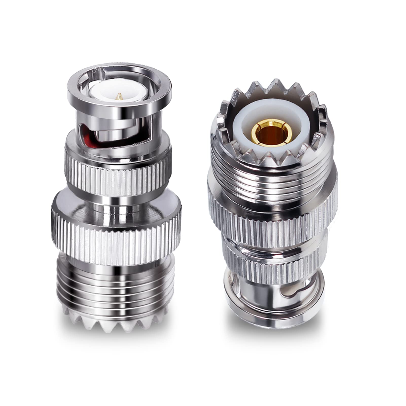 TUOLNK BNC Male to UHF SO239 Female Coaxial Adapter SO-239 to BNC Coaxial Connector Low Loss Ham Radio for PL259 Antenna Wireless LAN Device Coaxial Cable Wi-Fi Radio 2pcs