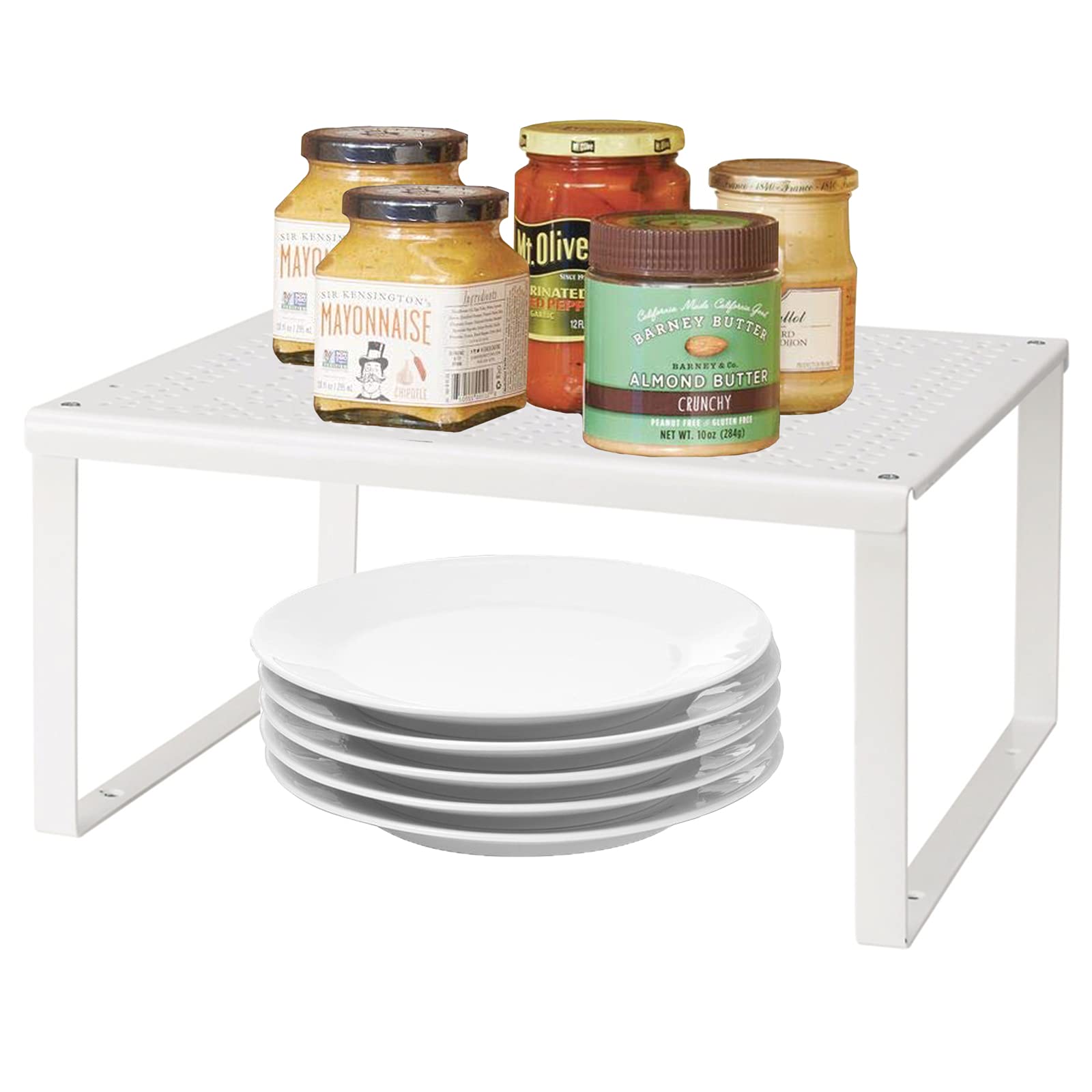 VINILITE Stackable Kitchen Cupboard Organiser Shelf Insert, Metal Cabinet Storage Shelves Storage Rack for Pantry, Countertops, Fridge (Large) — image 1