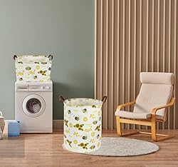 Sanjiaofen Rectangular Kids Storage Bins,Bee Basket