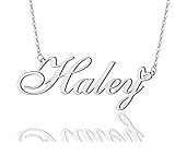 AOLO Haley Heart Name Necklace Silver Stainless